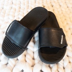 Quicksilver Little Boys Slides Sandals Black Velcro Size 13